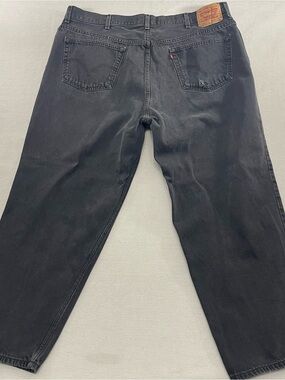 Levis 560 Jeans Men 42x30 Baggy Tapered Black Denim Comfort Fit Y2K Distressed